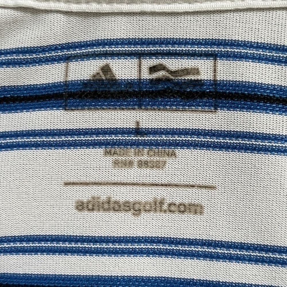 Adidas Men’s Striped Polo Shirt Sz. L - Picture 9 of 12